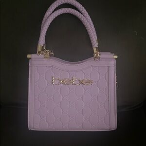 Bebe Lavender Satchel with Gold Accents